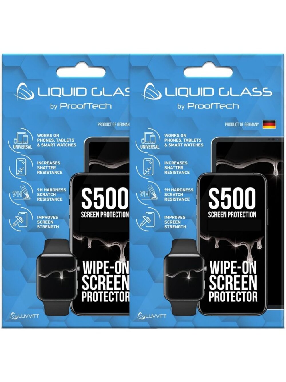2 Pack Liquid Glass Screen Protector - $500 Protection for All Smartphones